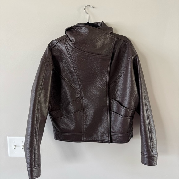 NWOT! MOTHER - The Count Chocula Faux Leather Jacket - Brown - Picture 5 of 16